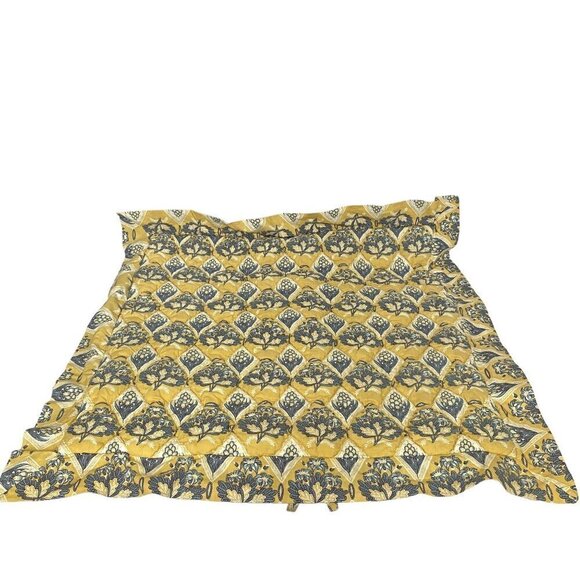 CHAMBERS Euro Sham Luxury Pillow Cover Quilted Cotton Yellow Blue French Country - Picture 1 of 10